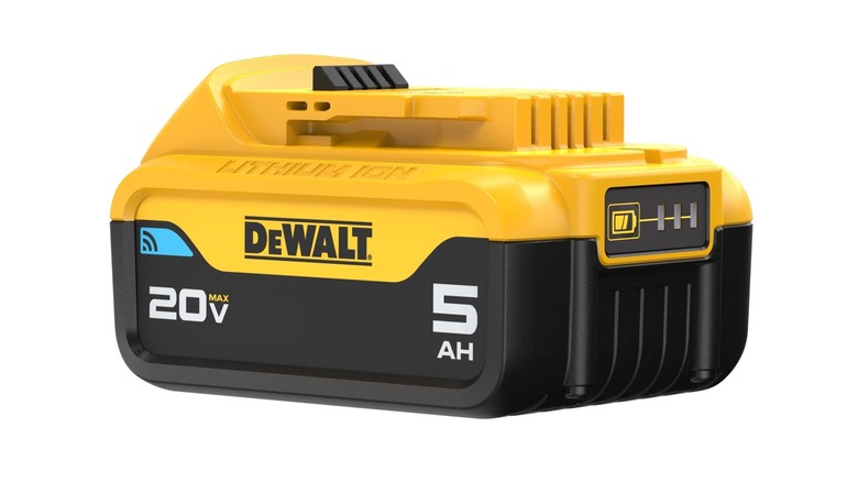 DeWalt's 20V MAX Tool Connect 5Ah battery on white background