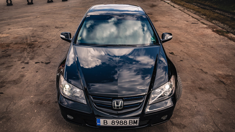 The Honda Legend KB1 in black, front top view