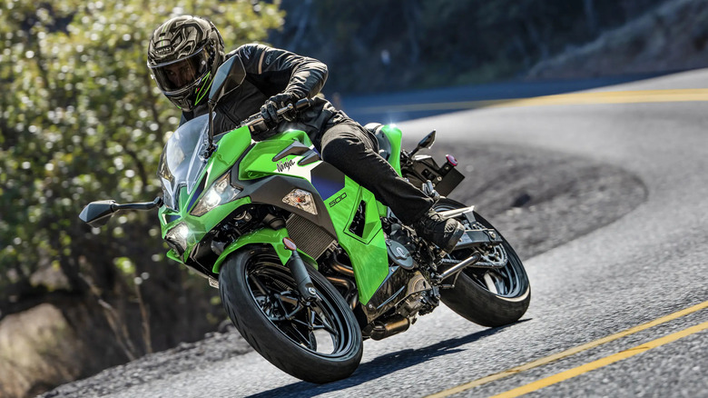 Kawasaki Ninja 500 on a mountain road
