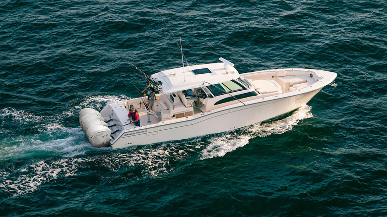 A Grady-White Canyon 456 boat on the open water