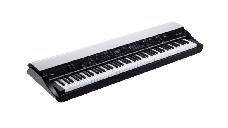 A Korg Grandstage X digital piano on a white background.