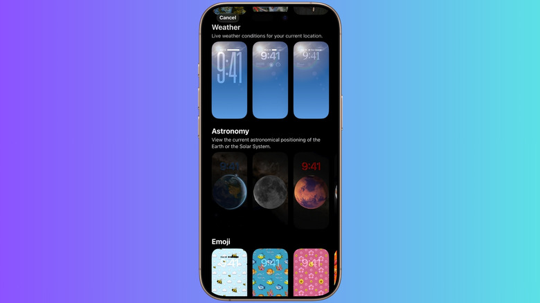 Weather theming being displayed on an iPhone screen