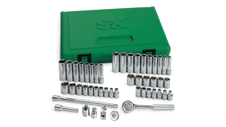 Green SK Hand Tool socket set.
