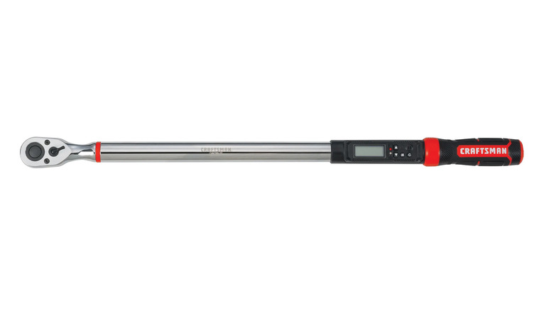 A Craftsman torque wrench with a digital display