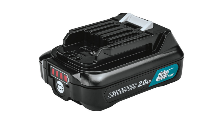 The Makita CXT 12V 2.0Ah battery.