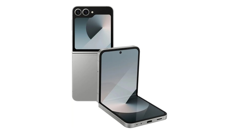 Samsung Galaxy Z Flip6 smartphone on display