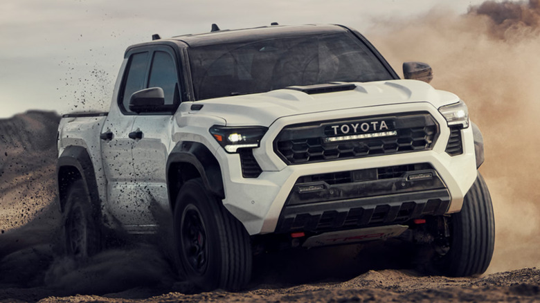 White 2026 Toyota Tacoma offroading