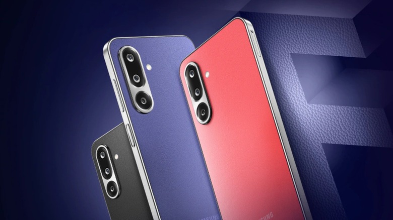 Black, purple, and red color options for Galaxy F36 5G