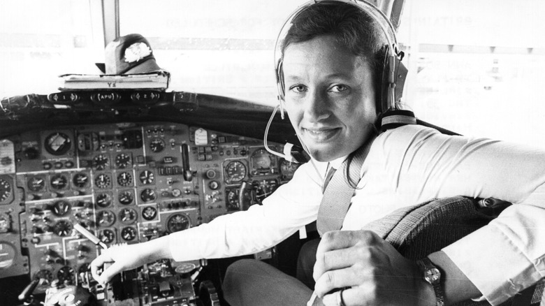 Pilot in BAC One-Eleven cockpit