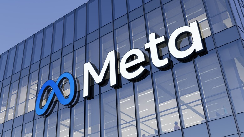 Meta sign on building