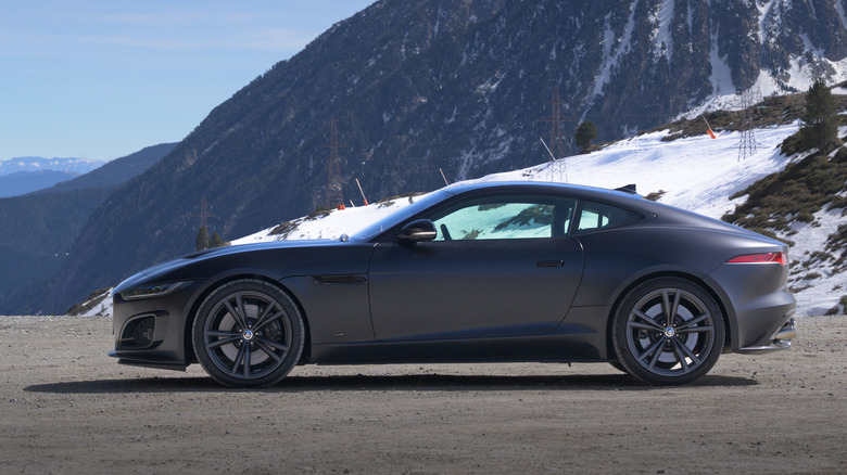 2024 Jaguar F-Type in gray on a mountain road
