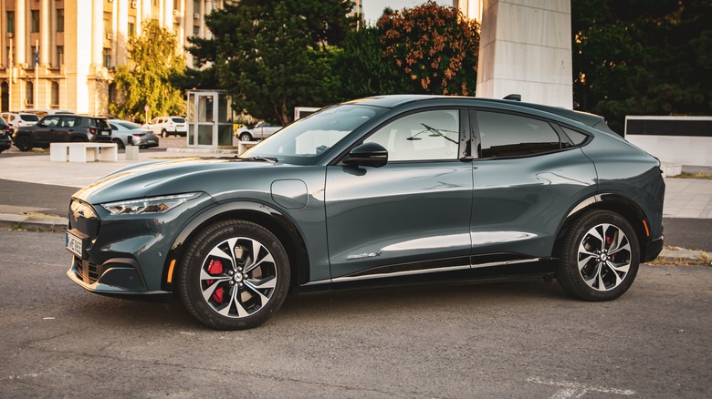 Ford Mustang Mach-E parked side view