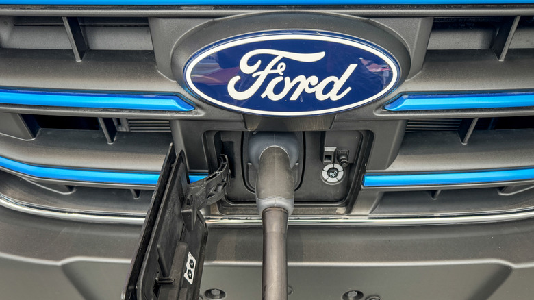 Charging a Ford electric car.