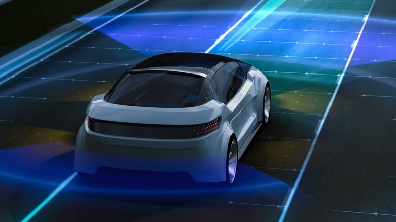 A sketch of a future autonomous car.