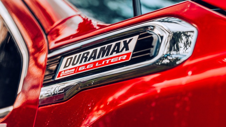 Duramax badge on truck