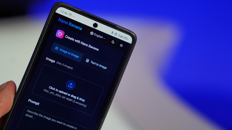 Nano Banana app open on smartphone