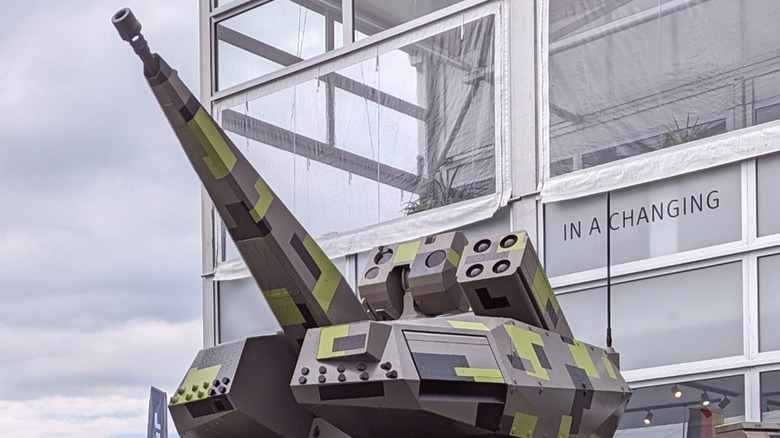 A Rheinmetall BOXER Skyranger 30 air defense system