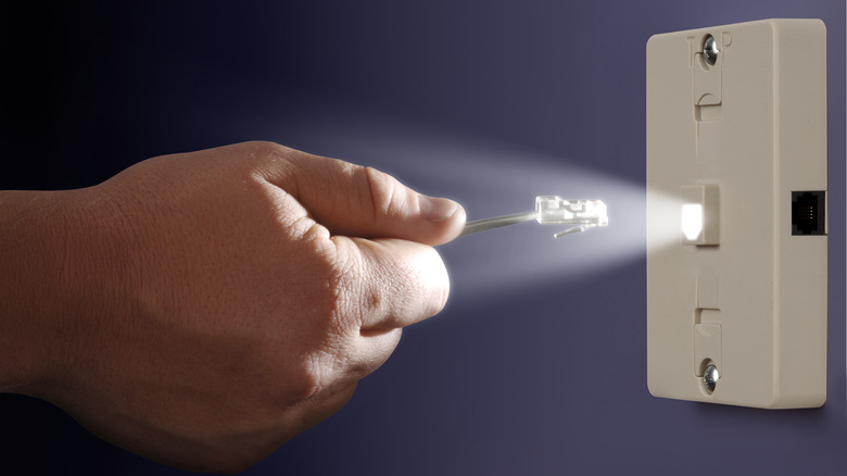 Light emitting from ethernet jack