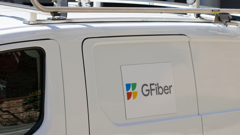 White van with GFiber logo