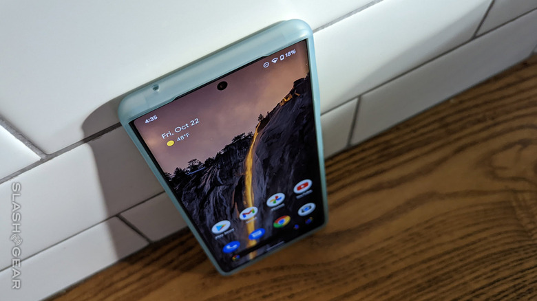 Pixel 6 Pro leaning on wall