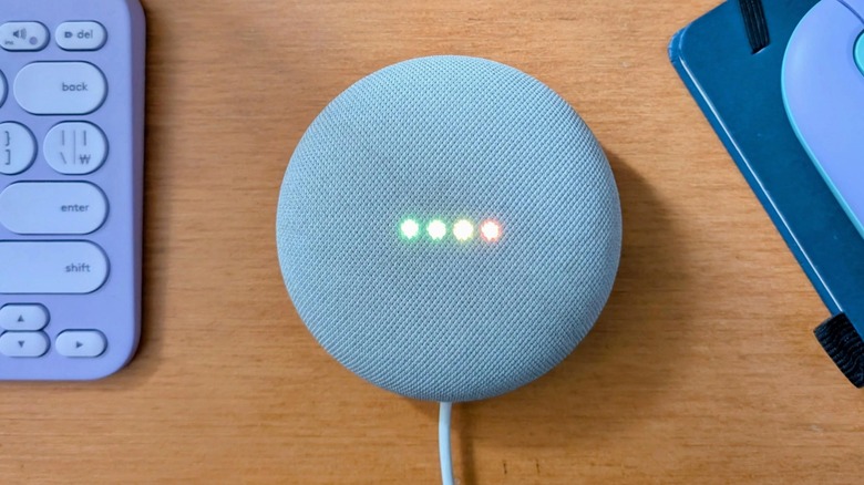 Google Nest mini smart speaker.