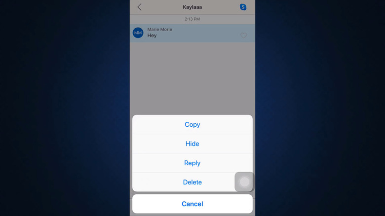 groupme hide message option