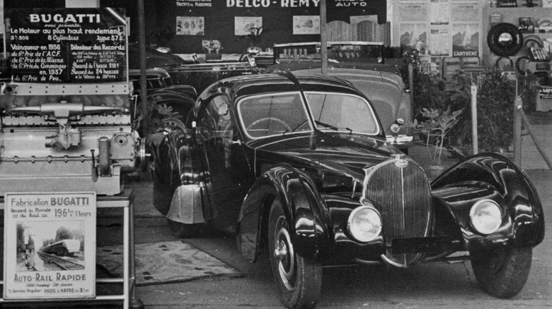 Bugatti Atlantic classic car in garage