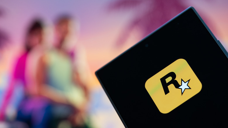 rockstar logo on smart phone