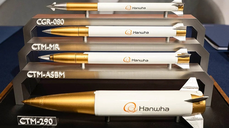 A range of Hanwha's Deep Strike missiles