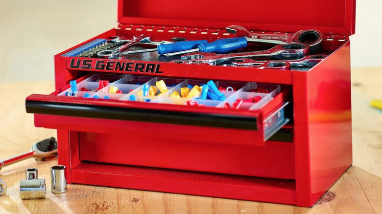 Red mini toolbox from U.S. General and Harbor Freight