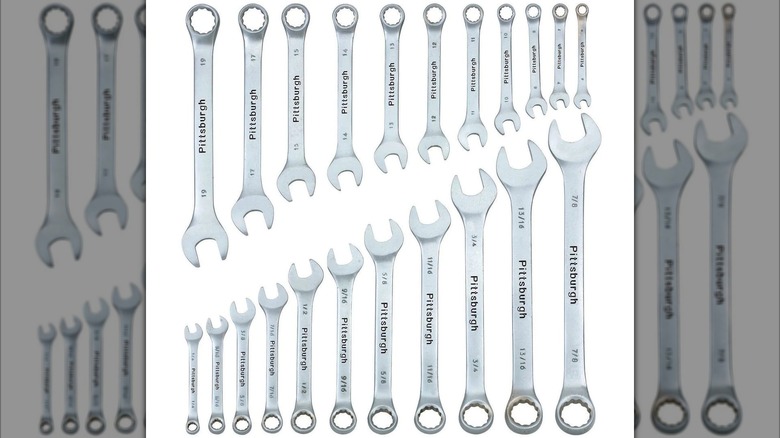 The 22-piece Pittsburgh combination wrench set from Harbor Freight.