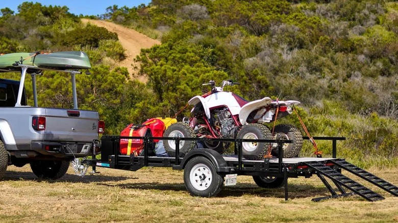 Harbor Freight 2,000 pound trailer with an ATV