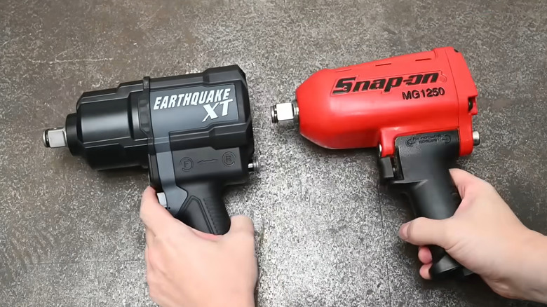 Earthquake impact wrench and Snap-On impact wrench side by side
