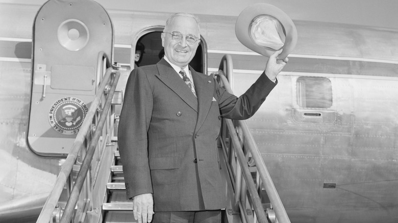 President Truman boarding his plane.