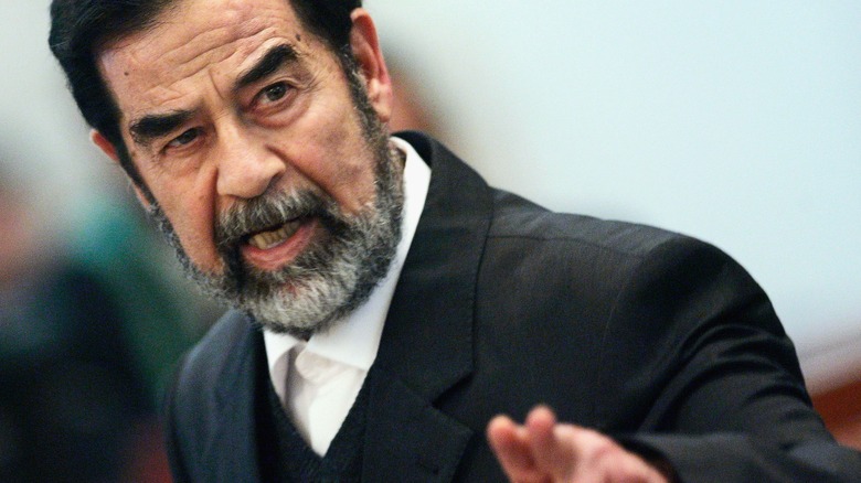 Saddam Hussein pointing