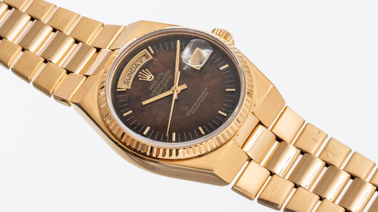 Rolex watch with quartz movement, Day Date Oysterquartz model.