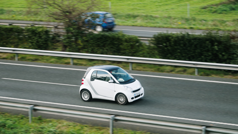 Smart car driving on highway