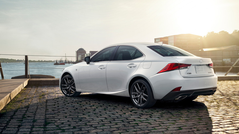 Rear 3/4 view of 2020 Lexus IS 350