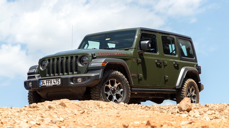 2022 Jeep Wrangler parked gravel