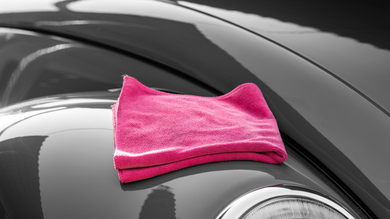 Shiny waxed car hood