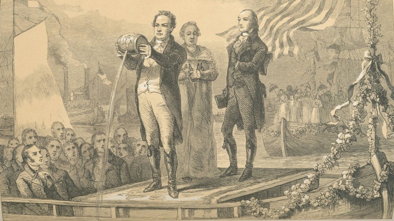 DeWitt Clinton mingling the waters of Lake Erie with the Atlantic.