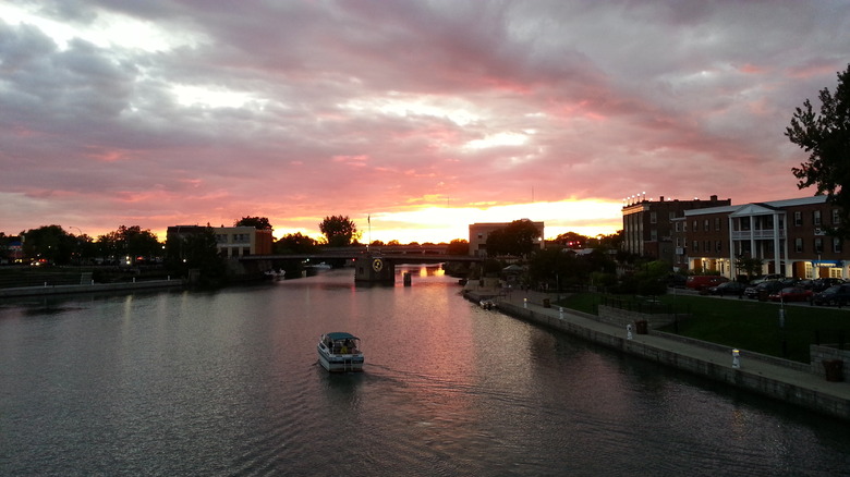Gateway Harbor along the Erie Canal in North Tonawanda, NY. This photo was taken about 1500 feet from the present day western terminus of the Erie Canal where it connects to the Niagara River.