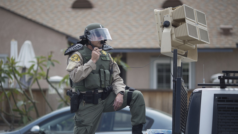 police with LRAD gear