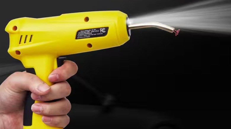 SKYSHALO welding tool with its work LED turned on.