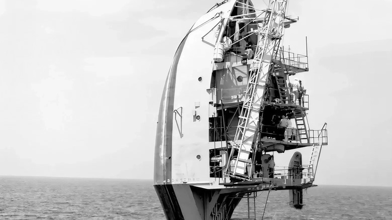 the FLIP research vessel when upright