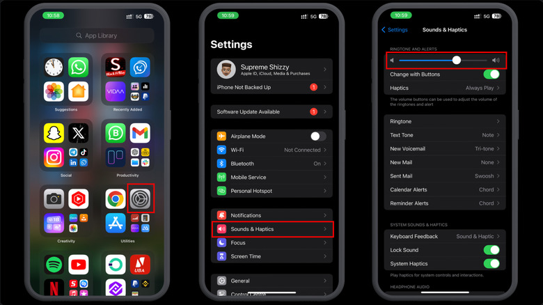 sound settings on iPhone 14 plus