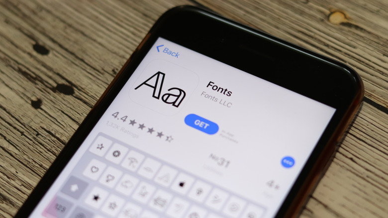 Fonts app iPhone App Store