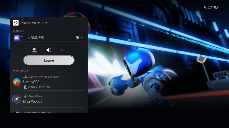 PS5 Discord voice chat screenshot