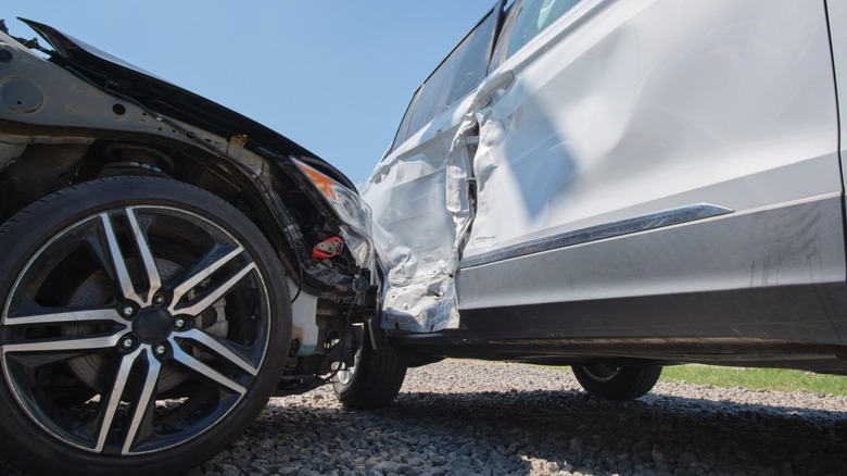 Close up shot of a crash