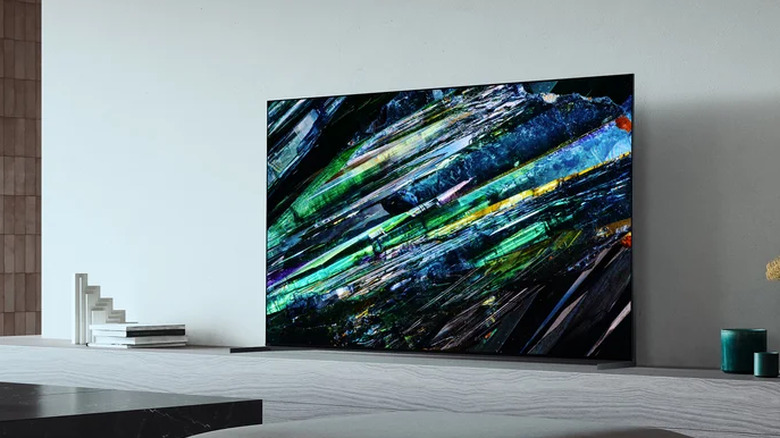 Sony QD-OLED TV on stand